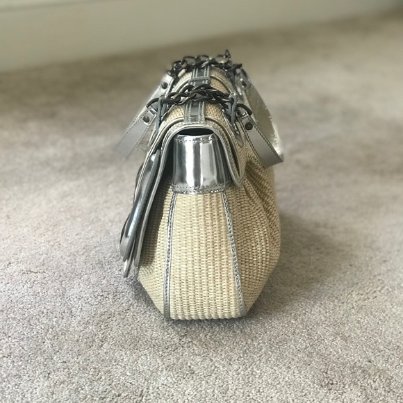 Fendi Double Buckle Straw Satchel - Picture 3 of 6